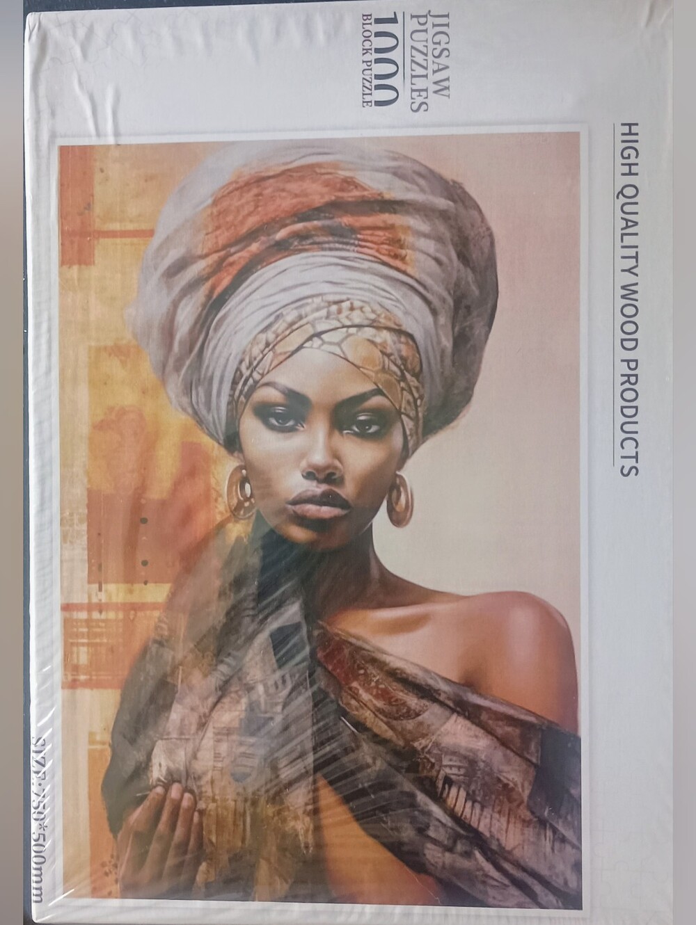 Artistic Headwrap Portrait Jigsaw Puzzle — Cream & Tan